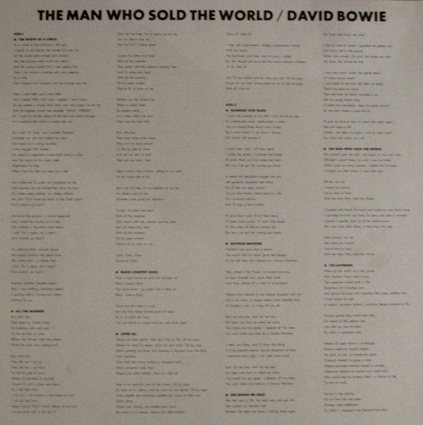 David Bowie - The Man Who Sold The World (Vinyl, LP, Album, Reissue, Stereo) Very Good Plus (VG+) / Near Mint (NM or M-)