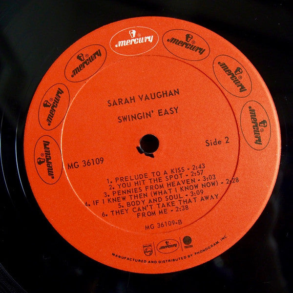 Sarah Vaughan And Her Trio - Swingin' Easy (Vinyl, LP, Album, Reiss...