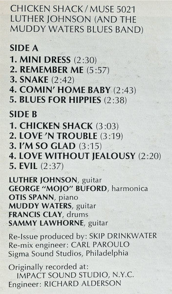 Luther Johnson - Chicken Shack (Vinyl, LP, Album, Compilation, Stereo) Very Good Plus (VG+) / Fair (F)