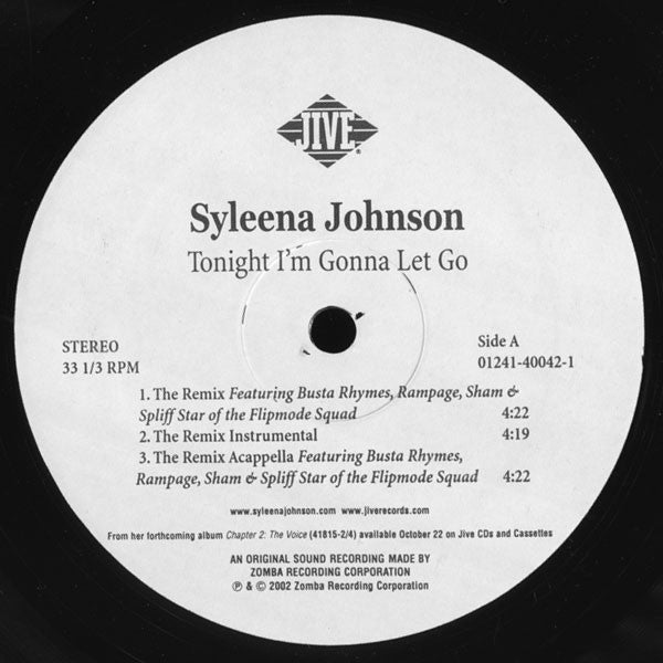 Syleena Johnson - Tonight I'm Gonna Let Go (Vinyl, 12", 33 ⅓ RPM, Single) Very Good (VG) / Very Good Plus (VG+)