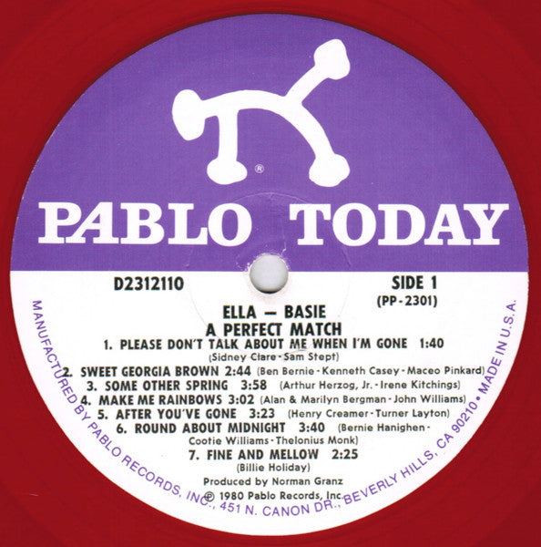 Ella Fitzgerald - A Perfect Match (Vinyl, LP, Album) Very Good (VG) / Very Good (VG)