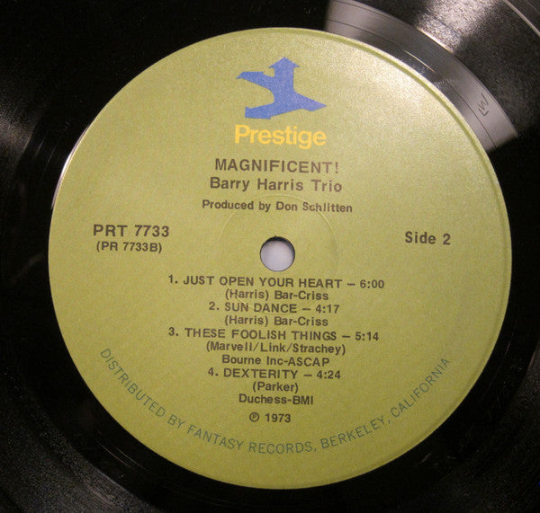 Barry Harris Trio - Magnificent! (Vinyl, LP, Album, Reissue, Stereo) Near Mint (NM or M-) / Very Good (VG)