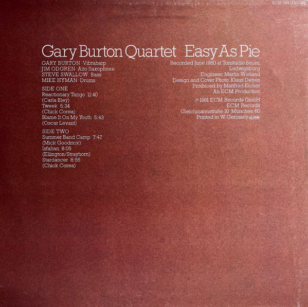 Gary Burton Quartet - Easy As Pie (Vinyl, LP, Album) Very Good Plus (VG+) / Near Mint (NM or M-)