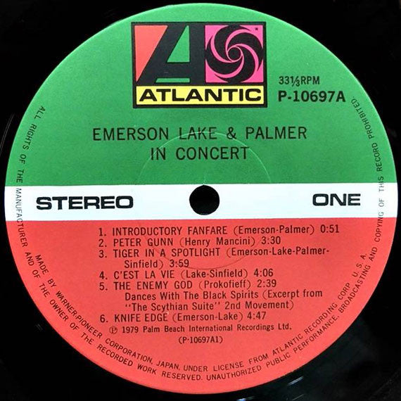 Emerson, Lake & Palmer - In Concert (Vinyl, LP, Album, Stereo)