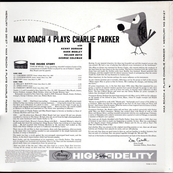 Max Roach Quartet - The Max Roach 4 Plays Charlie Parker (Vinyl, LP...