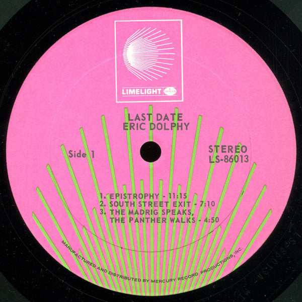 Eric Dolphy - Last Date (Vinyl, LP, Album, Reissue, Stereo) Very Good (VG) / Good Plus (G+)