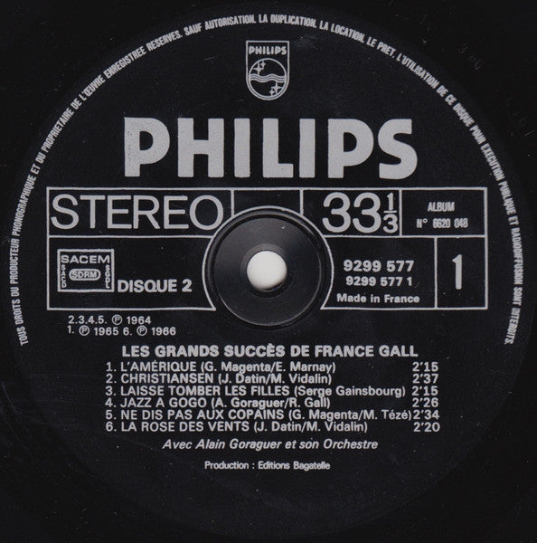 France Gall - Les Grands Succès De France Gall (2xVinyl, LP, Compilation) Good Plus (G+) / Good Plus (G+)