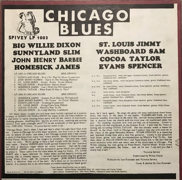 Various - Chicago Blues (Vinyl, LP, Mono) Very Good Plus (VG+) / Very Good (VG)