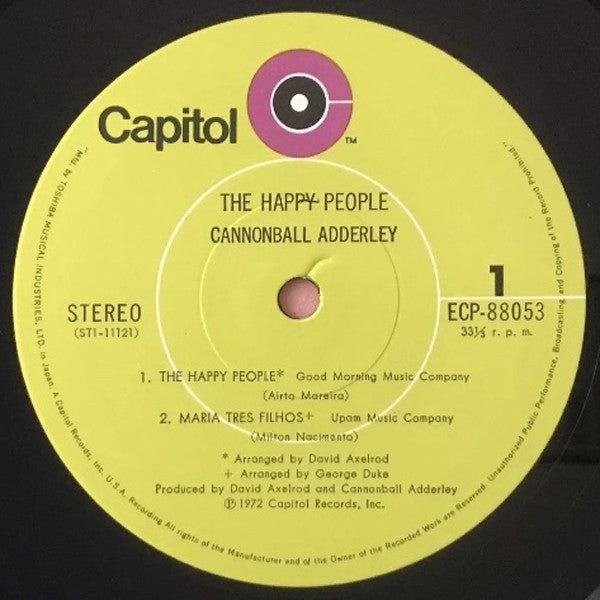 The Cannonball Adderley Quintet - The Happy People (Vinyl, LP, Album) Very Good Plus (VG+) / Very Good (VG)