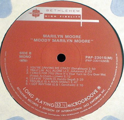 Marilyn Moore - Moody (Vinyl, LP, Reissue) Very Good Plus (VG+) / Good Plus (G+)