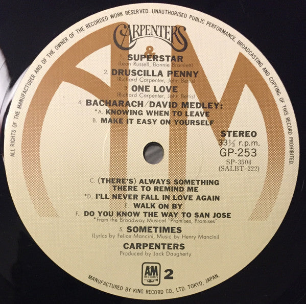 Carpenters - Carpenters (Vinyl, LP, Album, Reissue) Near Mint (NM or M-) / Very Good Plus (VG+)