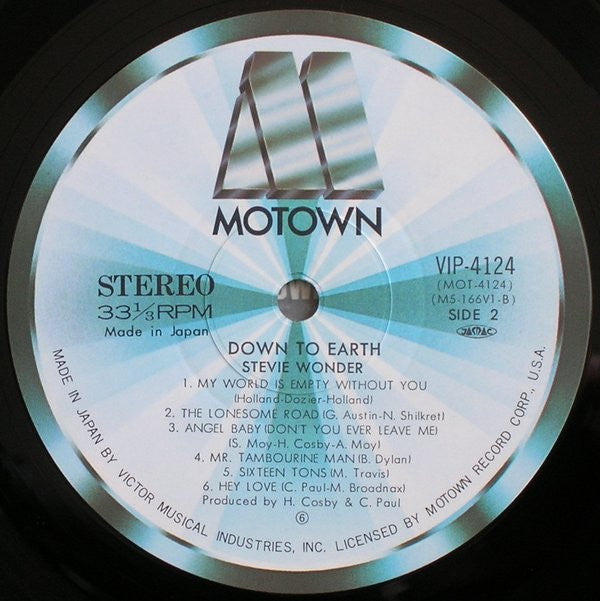 Stevie Wonder - Down To Earth (Vinyl, LP, Album, Reissue, Stereo) Very Good Plus (VG+) / Very Good Plus (VG+)