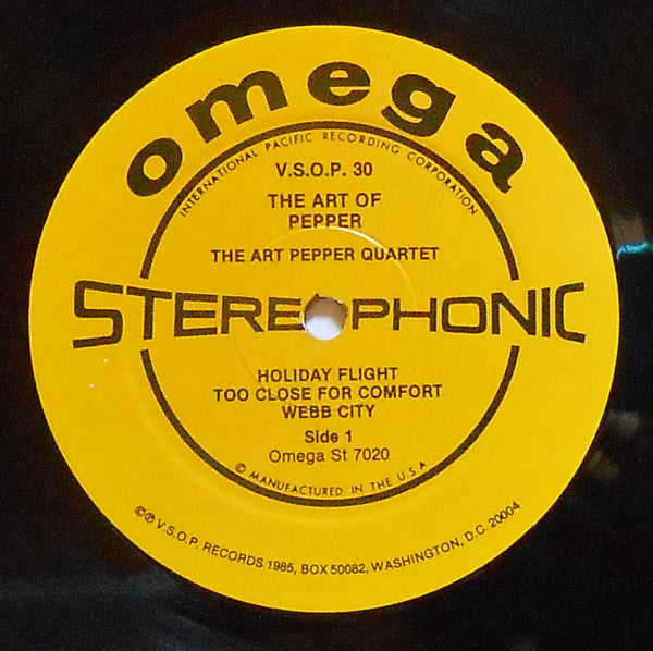 Art Pepper Quartet - The Art Of Pepper (Vinyl, LP, Album, Reissue, Stereo) Very Good (VG) / Very Good (VG)