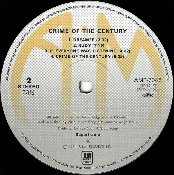 Supertramp - Crime Of The Century (Vinyl, LP, Album, Reissue)