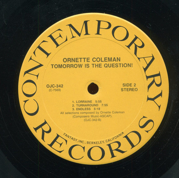 Ornette Coleman - Tomorrow Is The Question! (Vinyl, LP, Album, Reissue, Remastered, Stereo) Very Good (VG) / Very Good Plus (VG+)