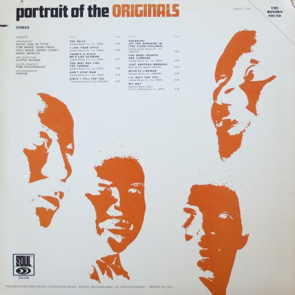 The Originals - Portrait Of The Originals (Vinyl, LP, Album) Very Good (VG) / Good Plus (G+)