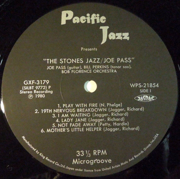 Joe Pass - The Stones Jazz (Vinyl, LP, Album, Stereo, Reissue) Very Good Plus (VG+) / Very Good (VG)