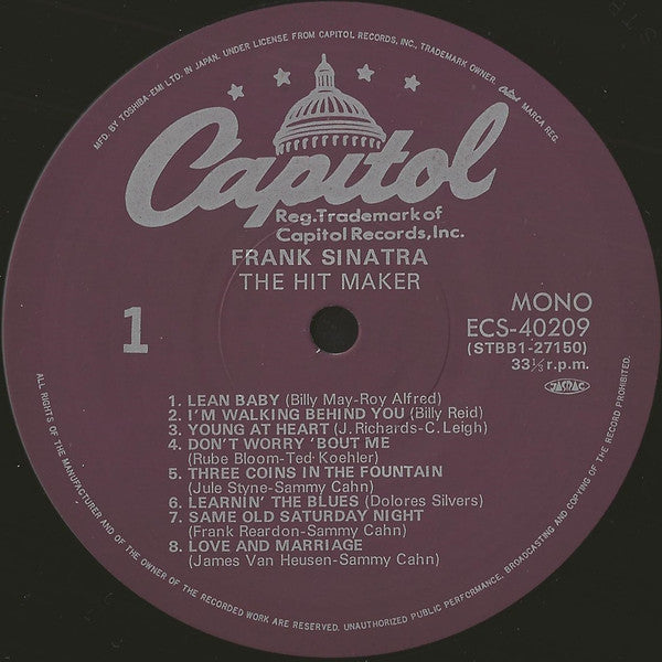 Frank Sinatra - The Hit Maker (2xVinyl, LP, Compilation, Mono) Very Good Plus (VG+) / Very Good (VG)