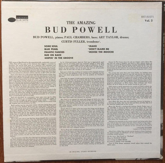Bud Powell - The Amazing Bud Powell, Vol. 3 - Bud! (Vinyl, LP, Reissue, Stereo) Very Good (VG) / Very Good (VG)