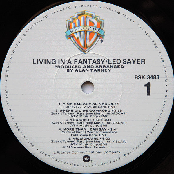 Leo Sayer - Living In A Fantasy (Vinyl, LP, Album) Good Plus (G+) / Very Good Plus (VG+)
