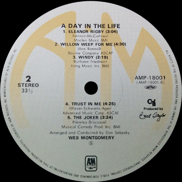 Wes Montgomery - A Day In The Life (Vinyl, LP, Album, Stereo)
