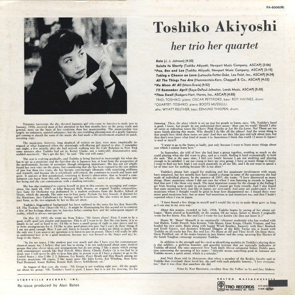 Toshiko Akiyoshi - Her Trio, Her Quartet (Vinyl, LP, Album, Reissue...