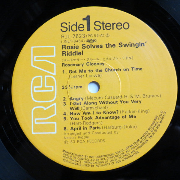 Rosemary Clooney - Rosie Solves The Swingin' Riddle! (Vinyl, LP, Album, Stereo) Near Mint (NM or M-) / Very Good (VG)