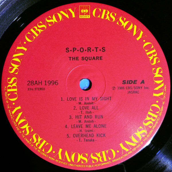 T-Square - S･P･O･R･T･S (Vinyl, LP, Album, Stereo)
