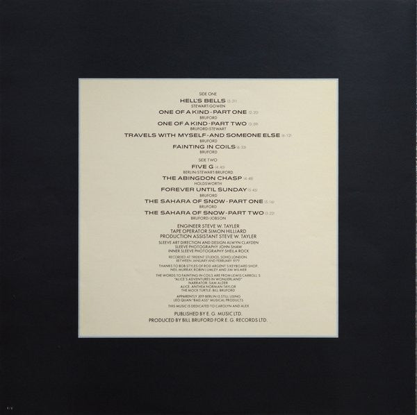 Bruford - One Of A Kind (Vinyl, LP, Album) Good Plus (G+) / Very Good (VG)