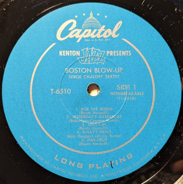 The Serge Chaloff Sextet - Boston Blow-Up! (Vinyl, LP, Album, Mono) Very Good Plus (VG+) / Very Good (VG)