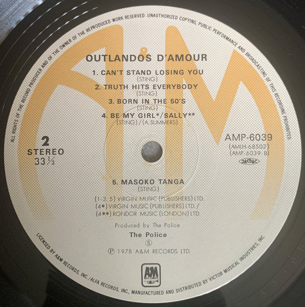 The Police - Outlandos D'Amour (Vinyl, LP, Album)