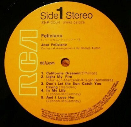 José Feliciano - Feliciano! (Vinyl, LP, Album, Stereo) Very Good Plus (VG+) / Very Good Plus (VG+)