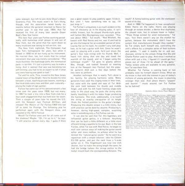 Tal Farlow - Guitar Player (2xVinyl, LP, Compilation) Very Good (VG) / Very Good Plus (VG+)