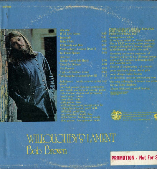 Bob Brown (9) - Willoughby's Lament (Vinyl, LP, Album, Promo) Very Good (VG) / Very Good (VG)
