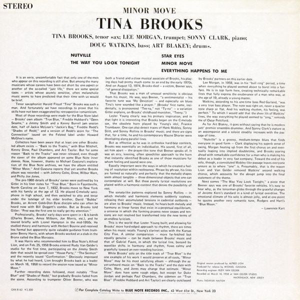 Tina Brooks - Minor Move (Vinyl, LP, Album, Reissue) Very Good (VG) / Very Good (VG)