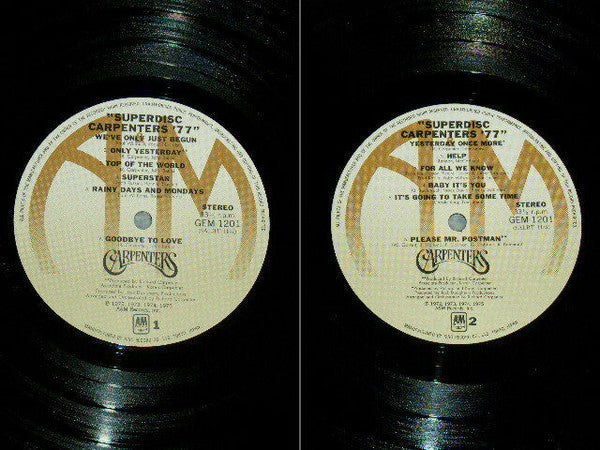 Carpenters - Superdisc Carpenters '77 (2xVinyl, LP, Compilation, Limited Edition) Near Mint (NM or M-) / Very Good Plus (VG+)