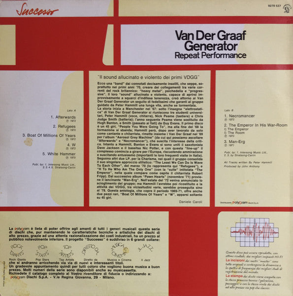 Van Der Graaf Generator - Repeat Performance (Vinyl, LP, Compilation) Very Good Plus (VG+) / Very Good (VG)