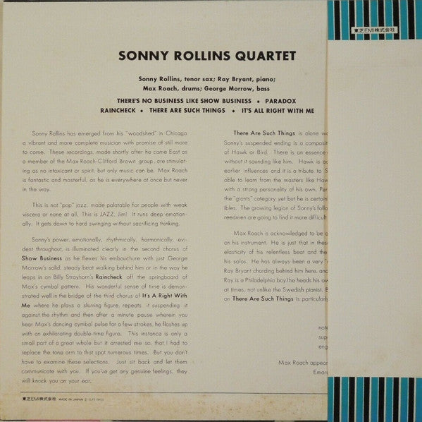 Sonny Rollins - Worktime (Vinyl, LP, Album, Reissue)