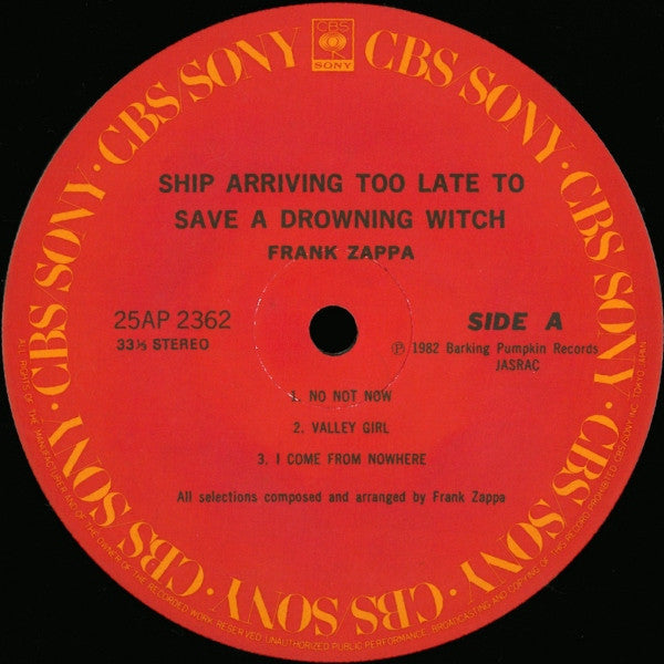 Frank Zappa - Ship Arriving Too Late To Save A Drowning Witch = フランク・ザッパのマル サンカク シカク (Vinyl, LP, Album) Very Good Plus (VG+) / Very Good Plus (VG+)