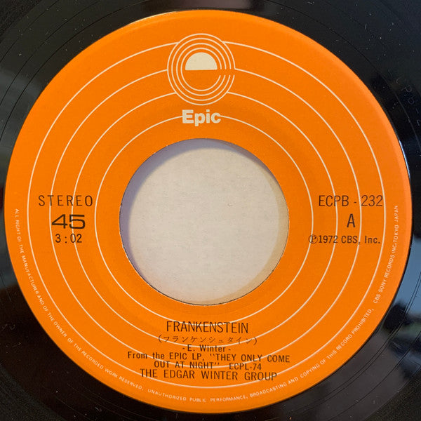 The Edgar Winter Group - Frankenstein (Vinyl, 7", 45 RPM, Stereo) Very Good Plus (VG+) / Very Good (VG)