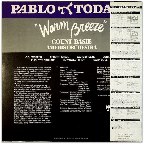 Count Basie Orchestra - Warm Breeze (Vinyl, LP, Album)