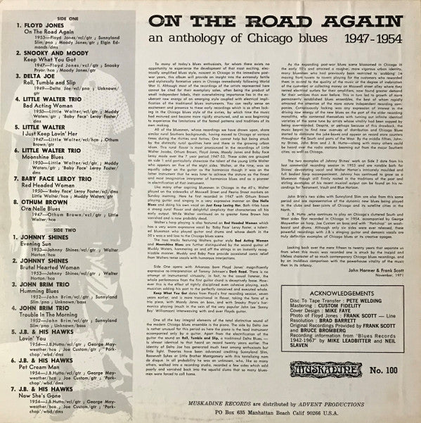 Various - On The Road Again An Anthology Of Chicago Blues 1947-1954 (Vinyl, LP, Compilation, Mono) Good Plus (G+) / Very Good (VG)