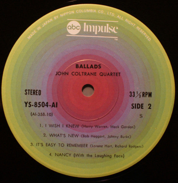 The John Coltrane Quartet - Ballads (Vinyl, LP, Album, Reissue, Ste...
