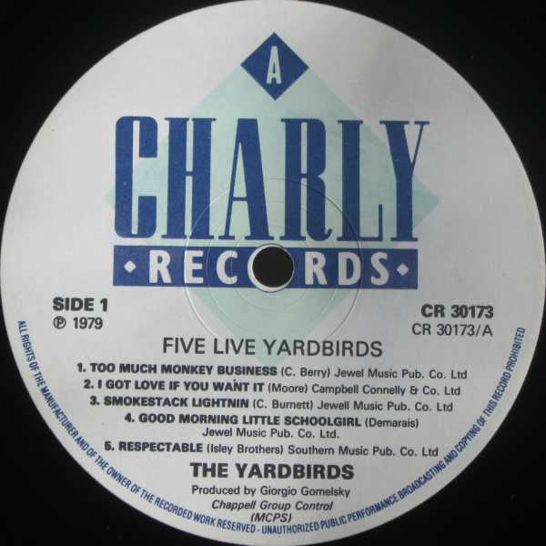 The Yardbirds - Five Live Yardbirds (Vinyl, LP, Album, Reissue, Mono) Very Good Plus (VG+) / Very Good Plus (VG+)