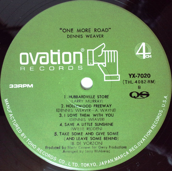 Dennis Weaver - One More Road (Vinyl, LP, Quadraphonic) Very Good Plus (VG+) / Very Good (VG)