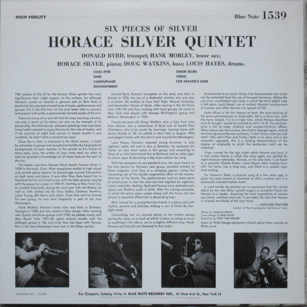 The Horace Silver Quintet - 6 Pieces Of Silver (Vinyl, LP, Album, M...