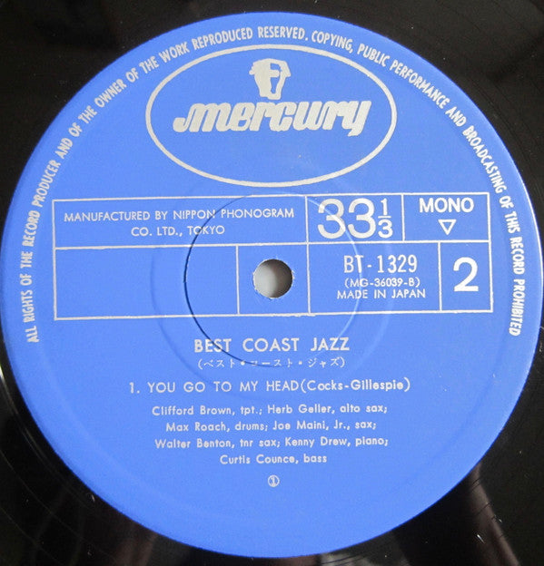 Max Roach - Best Coast Jazz (Vinyl, LP, Album, Mono)
