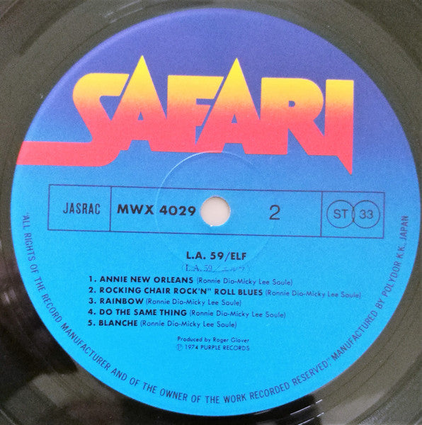 ELF (3) - L.A./59 (Vinyl, LP, Album, Reissue, Stereo) Very Good Plus (VG+) / Very Good Plus (VG+)