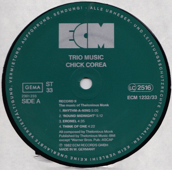 Chick Corea - Trio Music (Vinyl, LP, Album)