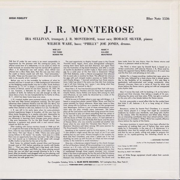 J.R. Monterose - J.R. Monterose (Vinyl, LP, Album, Reissue, Mono) Very Good Plus (VG+) / Very Good Plus (VG+)